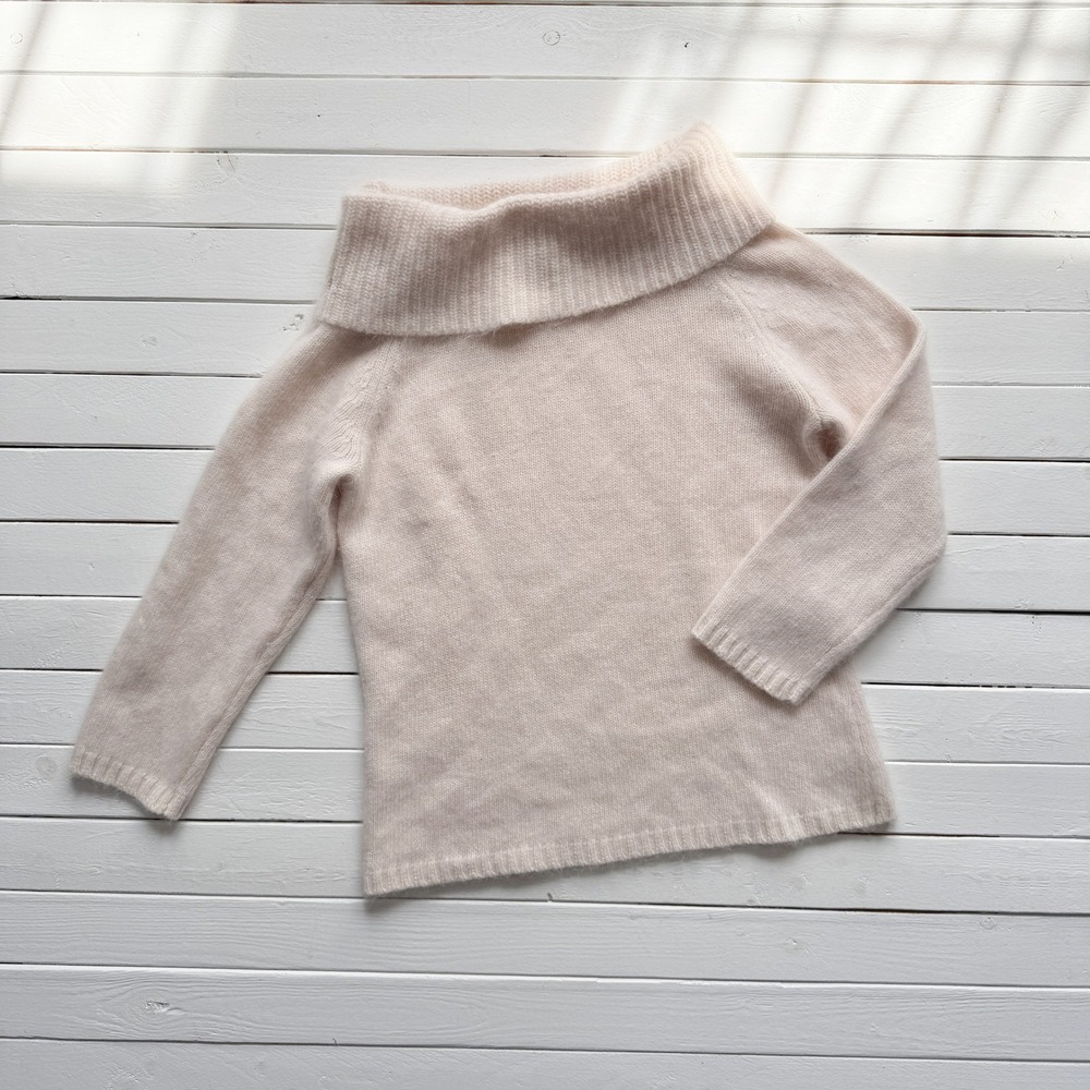 Rafaella cream wool sweater y2k vintage lambswool angora‎ cowl sweater